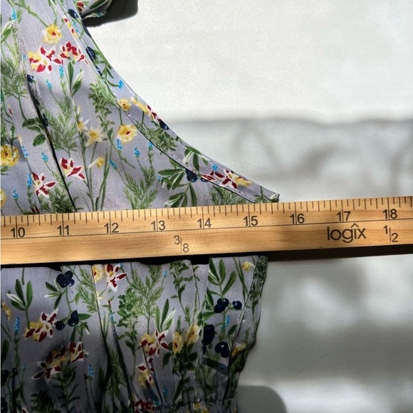 ❤️ SOLD Elan Women's Floral Off The Shoulder Prairie Maxi Dress Gray Yellow - Picture 11 of 17